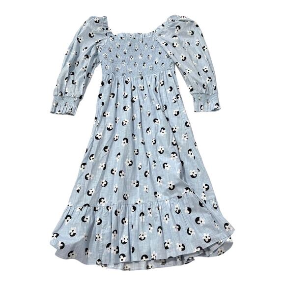 NWT Kate Spade Bphemian Midi Dress - Medium - Light Blue Print - 3/4 Sleeves - Picture 9 of 13
